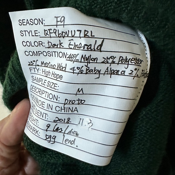 MICHAEL Michael Kors Wool Blend Emerald Green Sweater Medium Sample - Picture 8 of 8